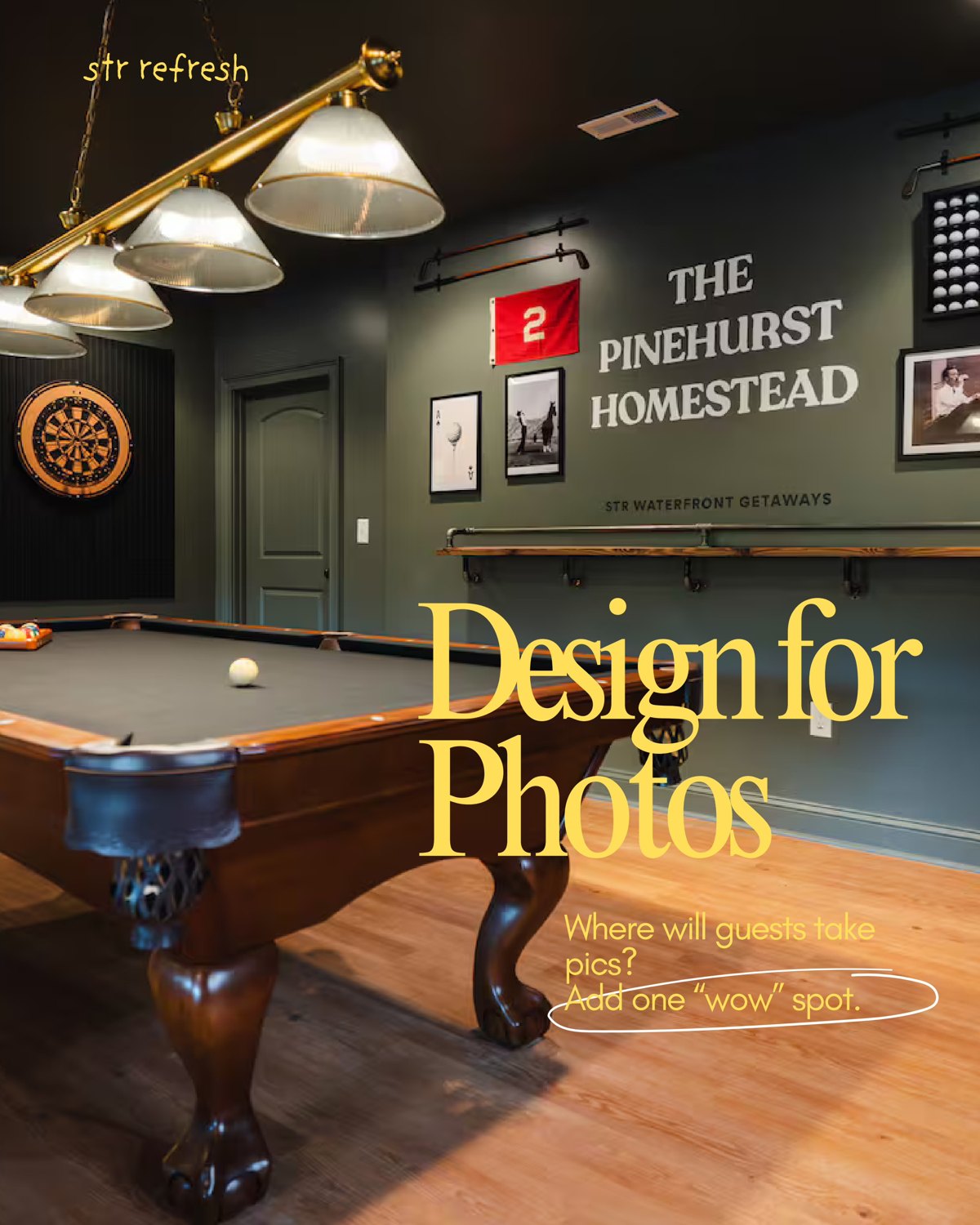 Pinehurst Homestead golf-themed photo spot illustrating designing for listing photos.